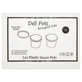 Deli Pots Hinged Lids 1oz Plastic Sauce Pots  Adomoo